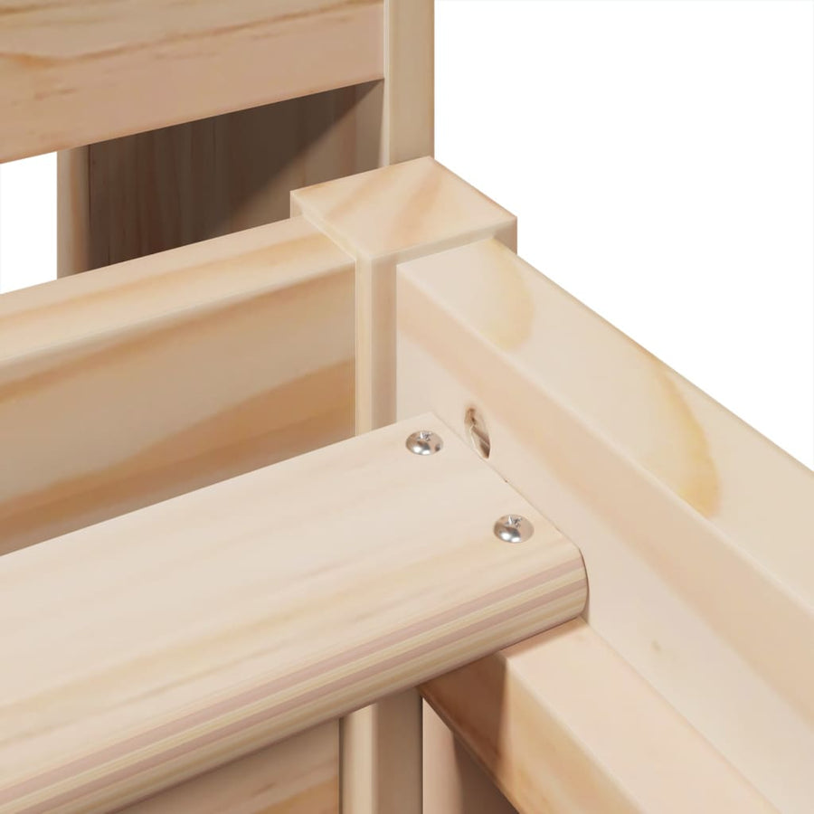 Bedframe zonder matras massief grenenhout 75x190 cm