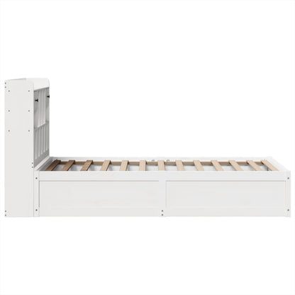 Bedframe zonder matras massief grenenhout wit 75x190 cm