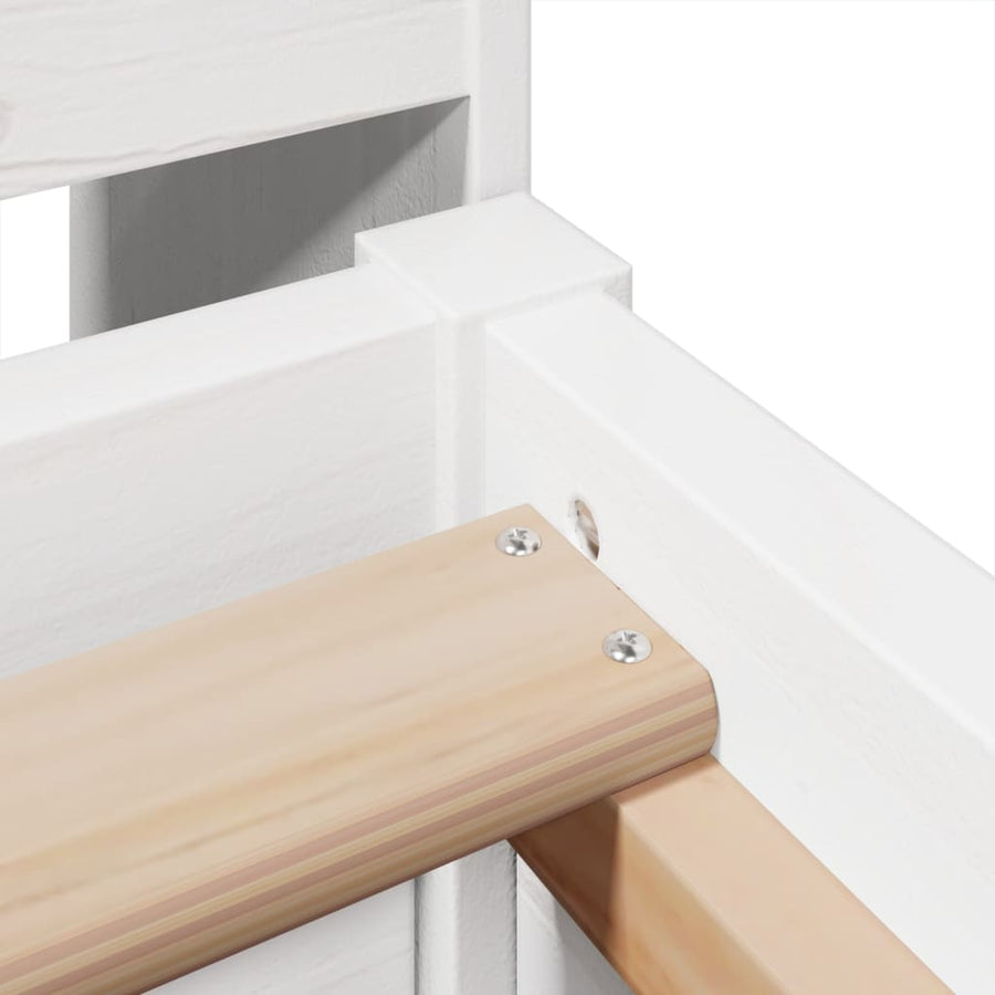 Bedframe zonder matras massief grenenhout wit 75x190 cm