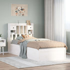 Bed frame without mattress solid pine white 75x190 cm