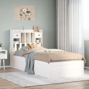 Bedframe massief grenenhout wit 75x190 cm