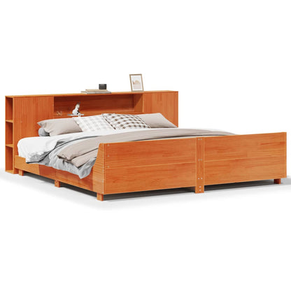 Bedframe zonder matras massief grenenhout wasbruin 180x200 cm