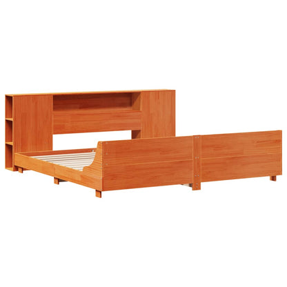 Bedframe zonder matras massief grenenhout wasbruin 180x200 cm