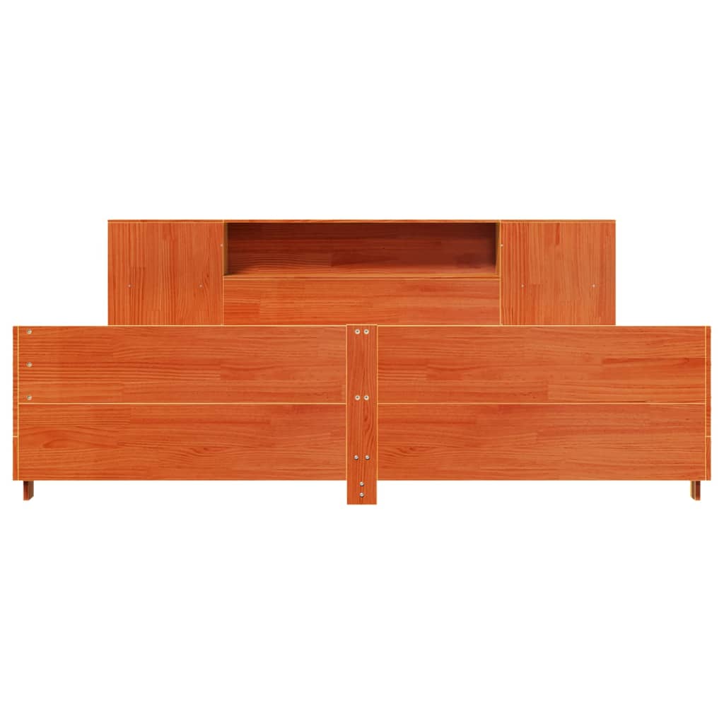 Bedframe zonder matras massief grenenhout wasbruin 180x200 cm