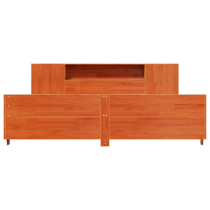 Bedframe zonder matras massief grenenhout wasbruin 180x200 cm