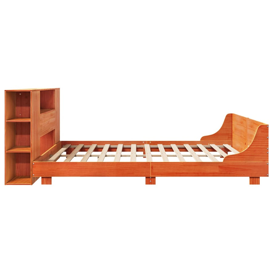 Bedframe zonder matras massief grenenhout wasbruin 180x200 cm