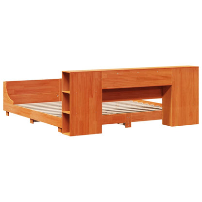 Bedframe zonder matras massief grenenhout wasbruin 180x200 cm