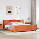 Bedframe massief grenenhout wasbruin 180x200 cm