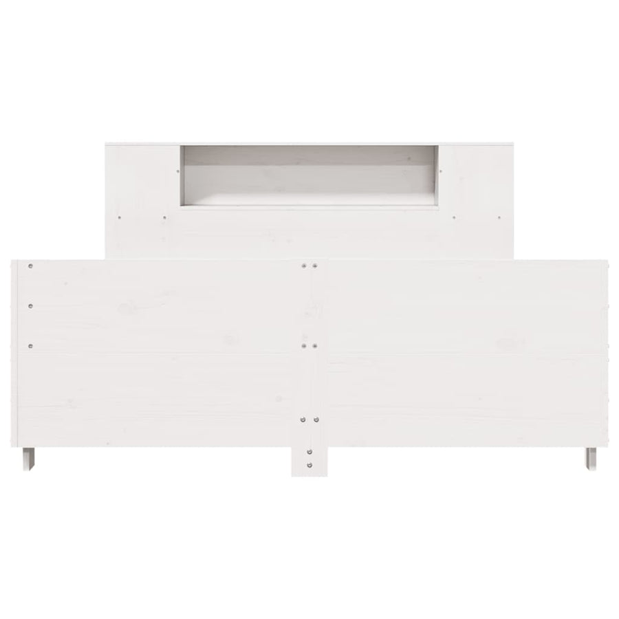Bedframe zonder matras massief grenenhout wit 160x200 cm