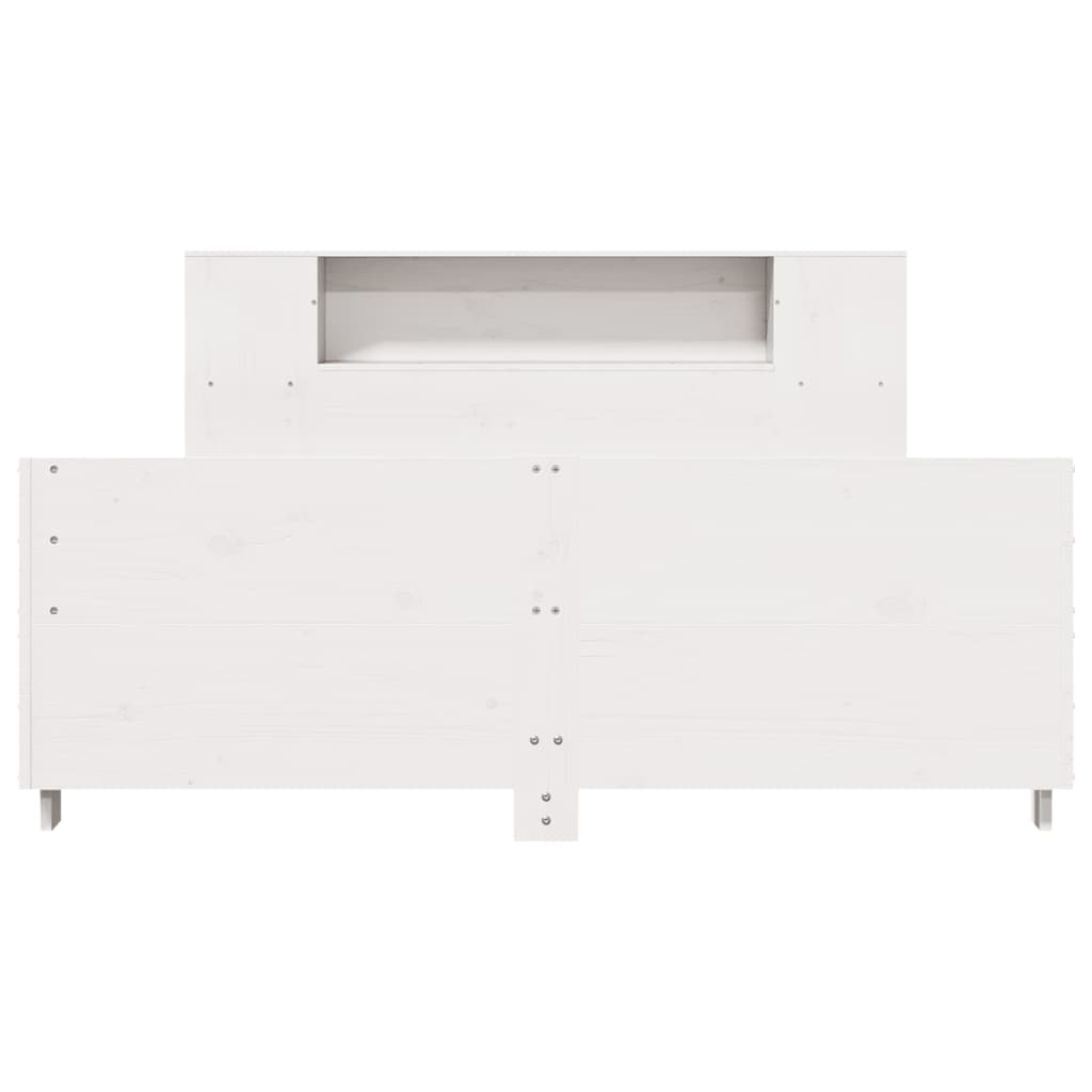 Bedframe zonder matras massief grenenhout wit 150x200 cm