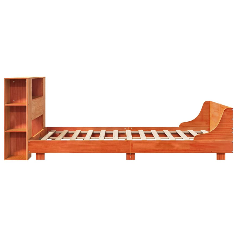 Bedframe zonder matras massief grenenhout wasbruin 150x200 cm