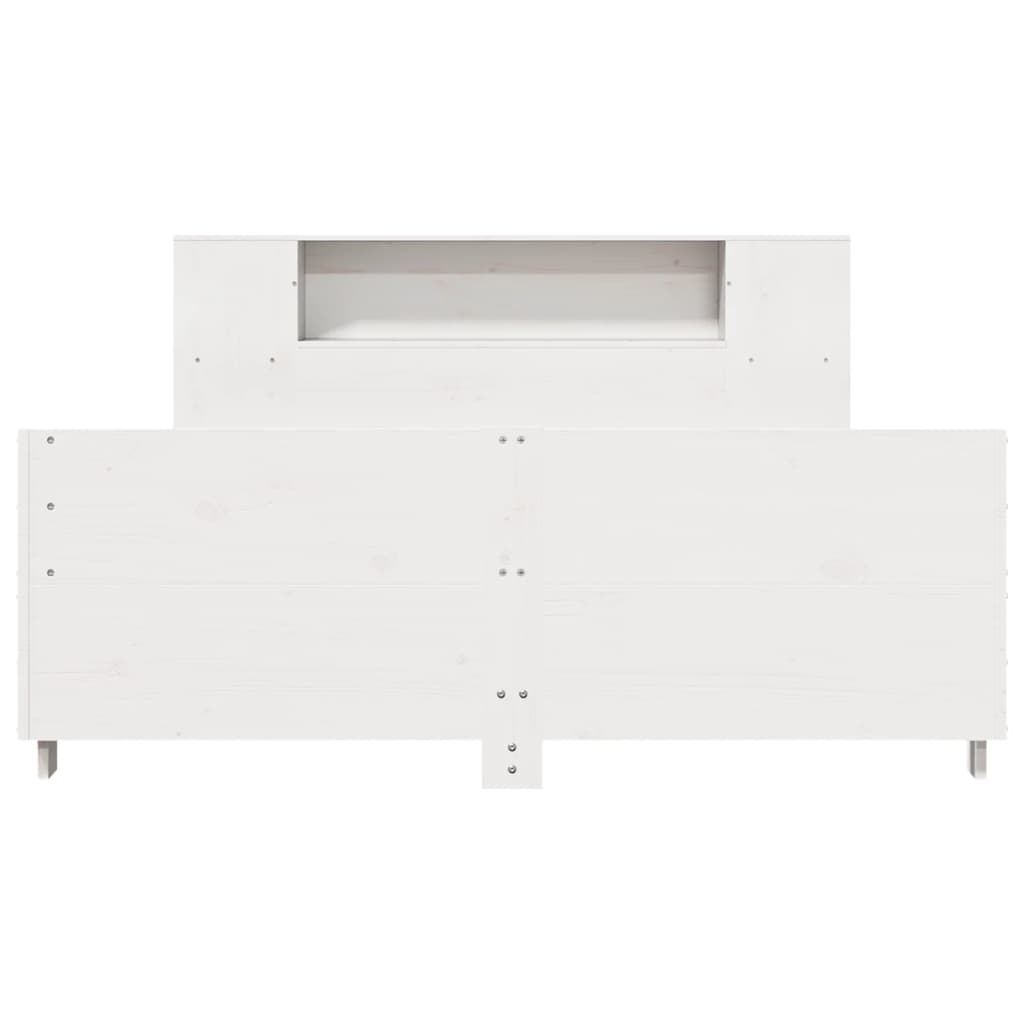 Bedframe zonder matras massief grenenhout wit 140x200 cm