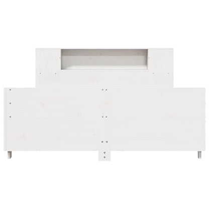 Bedframe zonder matras massief grenenhout wit 140x200 cm
