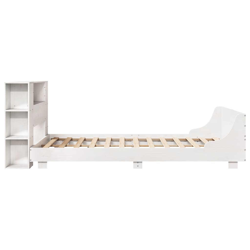 Bedframe zonder matras massief grenenhout wit 140x200 cm
