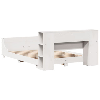 Bedframe zonder matras massief grenenhout wit 140x200 cm