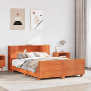 Bedframe massief grenenhout wasbruin 140x200 cm