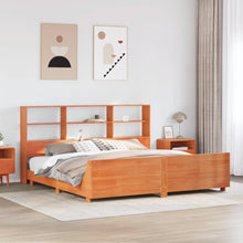 Bedframe zonder matras massief grenenhout wasbruin 200x200 cm