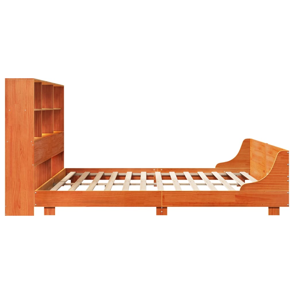 Bedframe zonder matras massief grenenhout wasbruin 180x200 cm