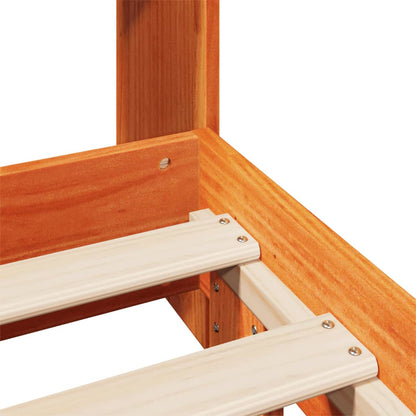 Bedframe zonder matras massief grenenhout wasbruin 180x200 cm