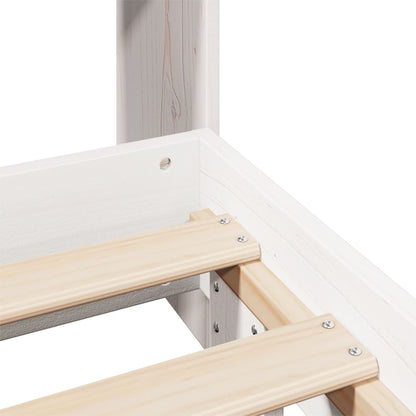 Bedframe zonder matras massief grenenhout wit 160x200 cm