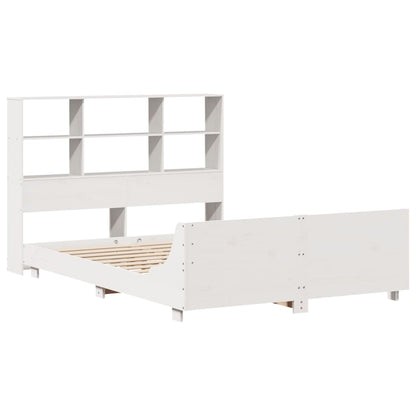 Bedframe zonder matras massief grenenhout wit 140x200 cm