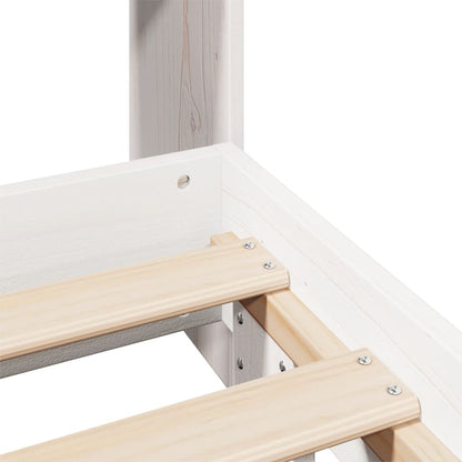 Bedframe zonder matras massief grenenhout wit 140x190 cm