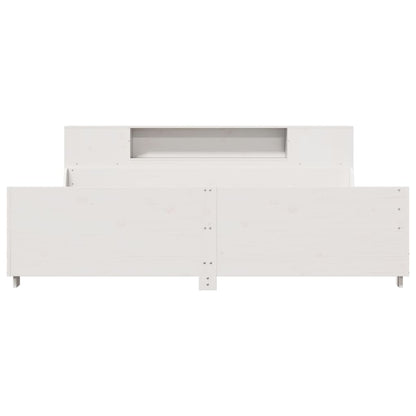 Bedframe zonder matras massief grenenhout wit 200x200 cm