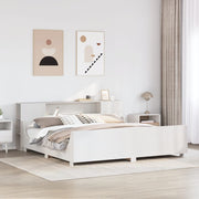 Bed frame without mattress solid pine wood white 200x200 cm