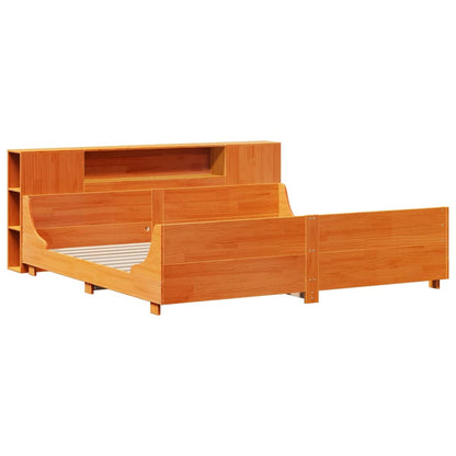 Bedframe zonder matras massief grenenhout wasbruin 200x200 cm