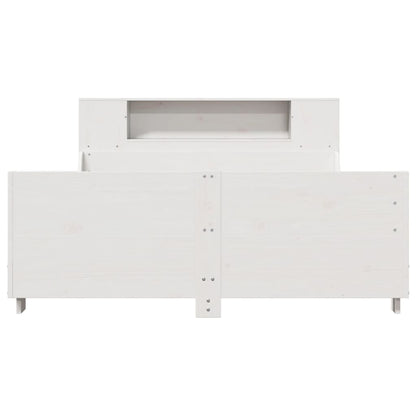 Bedframe zonder matras massief grenenhout wit 150x200 cm