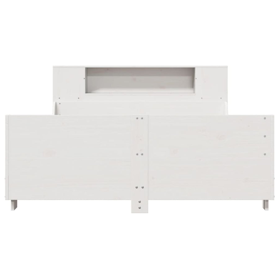 Bedframe zonder matras massief grenenhout wit 150x200 cm