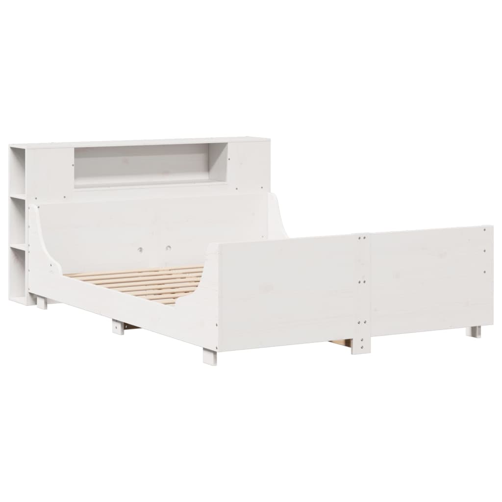 Bedframe zonder matras massief grenenhout wit 140x200 cm