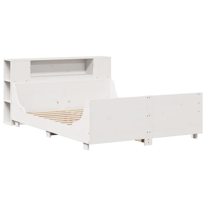Bedframe zonder matras massief grenenhout wit 140x200 cm