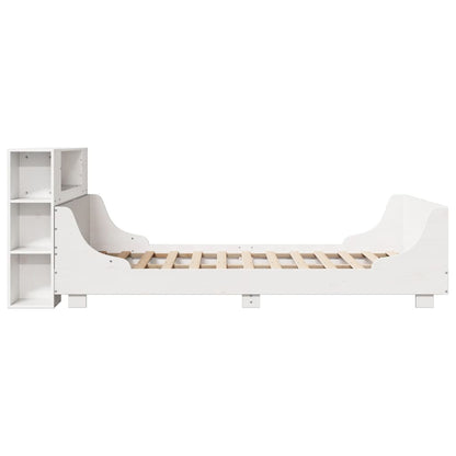 Bedframe zonder matras massief grenenhout wit 140x200 cm