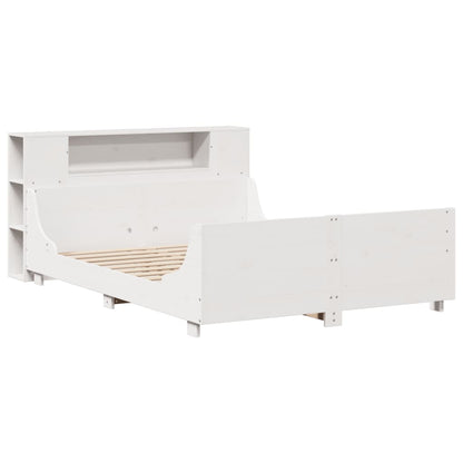 Bedframe zonder matras massief grenenhout wit 120x200 cm