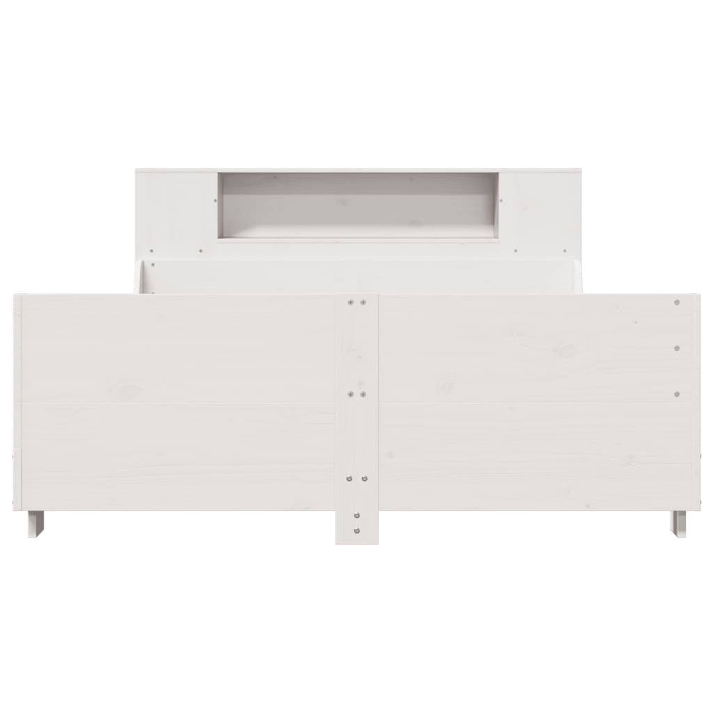 Bedframe zonder matras massief grenenhout wit 120x200 cm