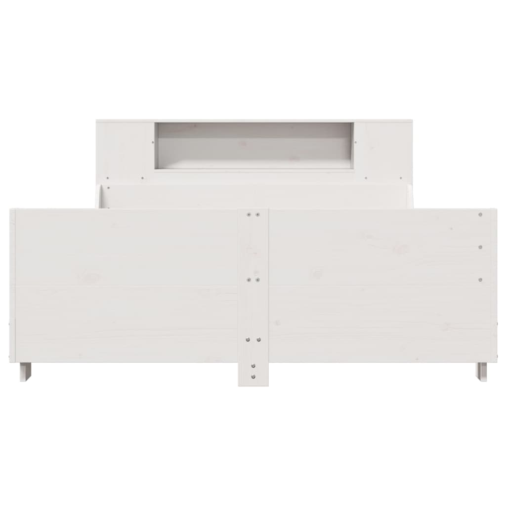 Bedframe zonder matras massief grenenhout wit 140x190 cm