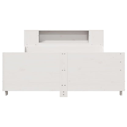 Bedframe zonder matras massief grenenhout wit 140x190 cm