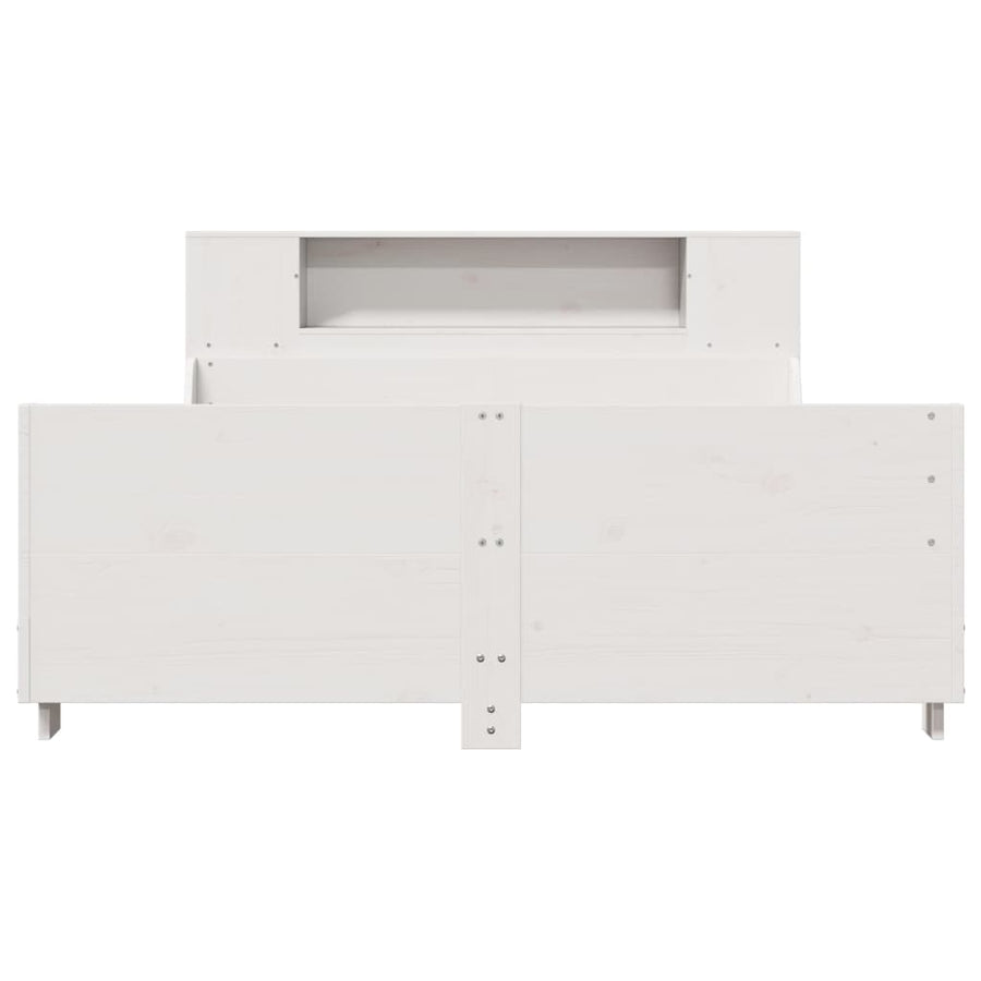 Bedframe zonder matras massief grenenhout wit 140x190 cm