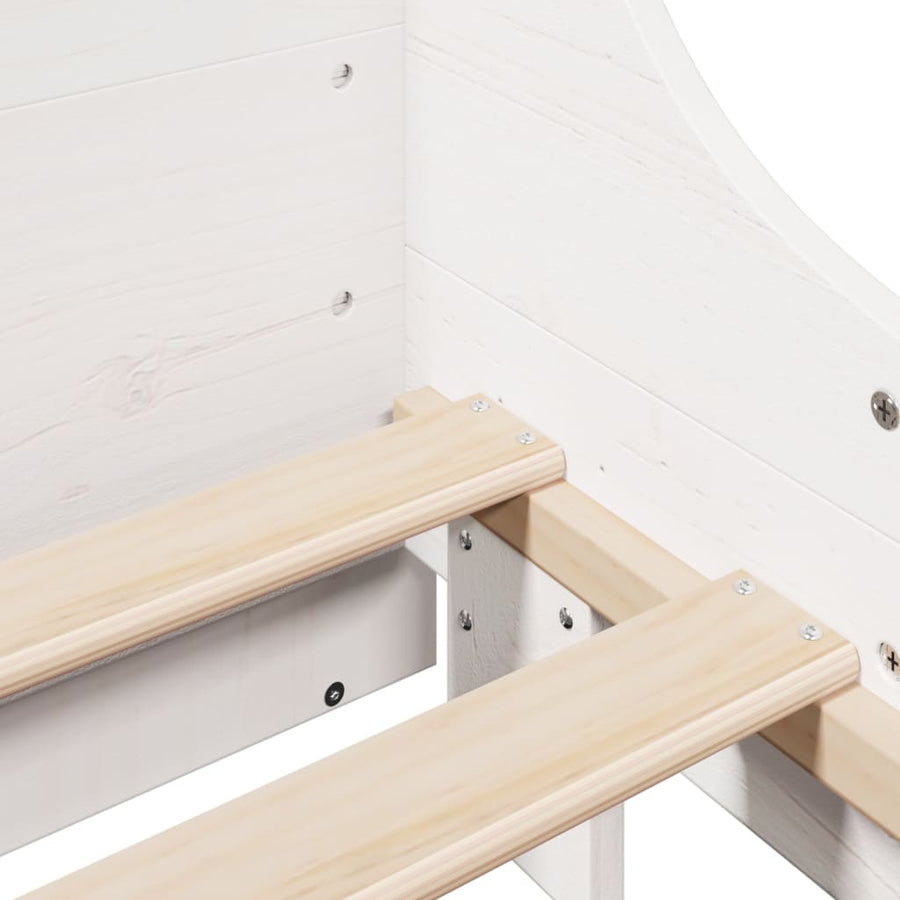 Bedframe zonder matras massief grenenhout wit 140x190 cm