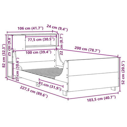 Bedframe zonder matras massief grenenhout wit 140x200 cm