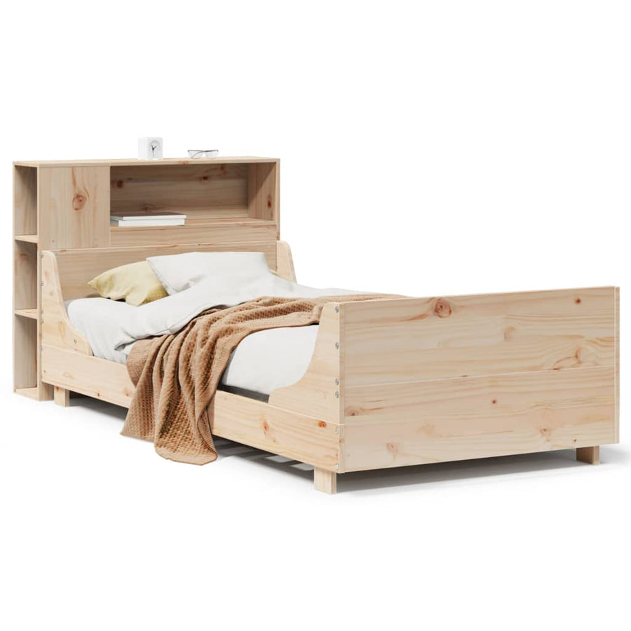 Bedframe zonder matras massief grenenhout 75x190 cm