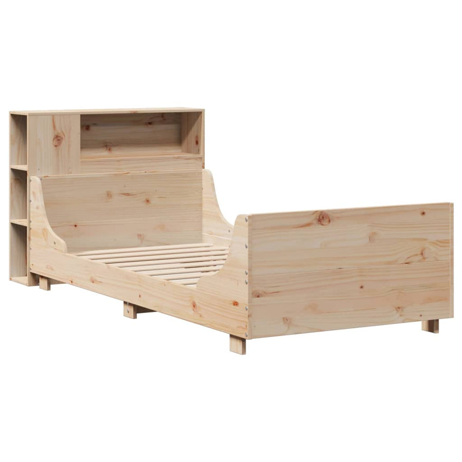 Bedframe zonder matras massief grenenhout 75x190 cm