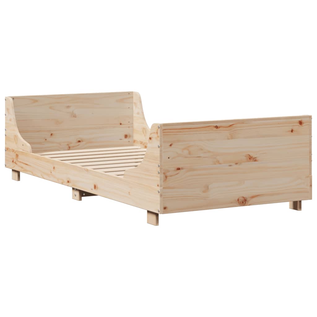 Bedframe zonder matras massief grenenhout 75x190 cm