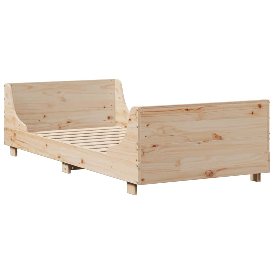 Bedframe zonder matras massief grenenhout 75x190 cm