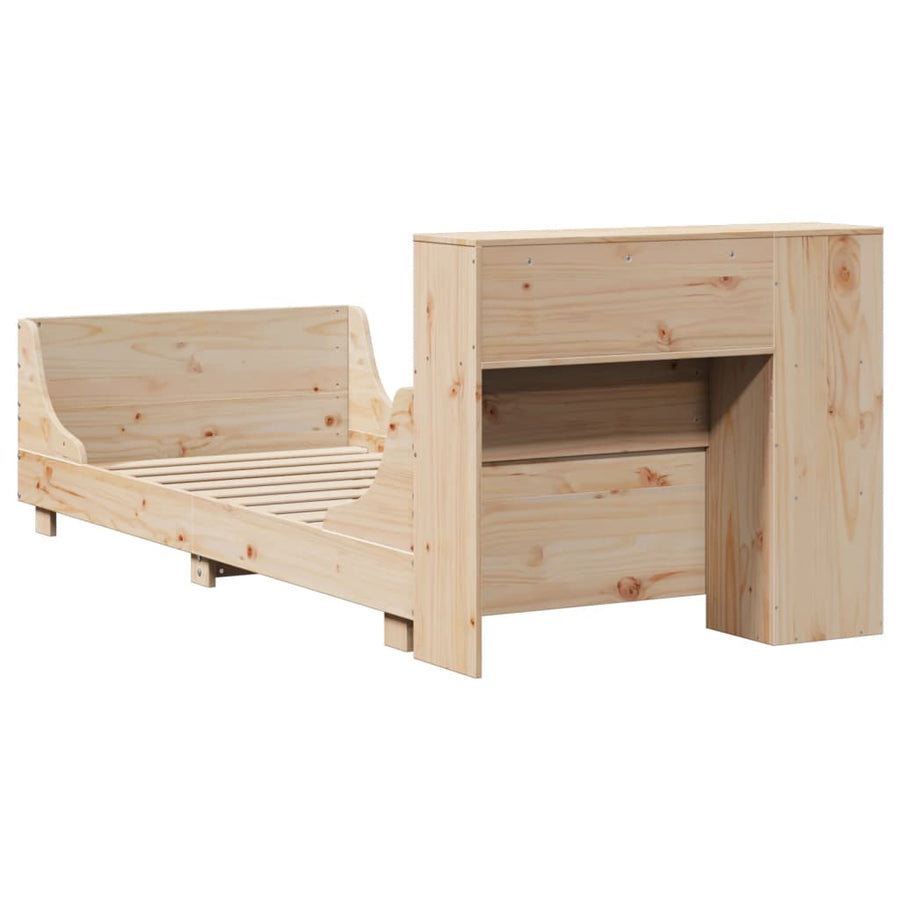 Bedframe zonder matras massief grenenhout 75x190 cm