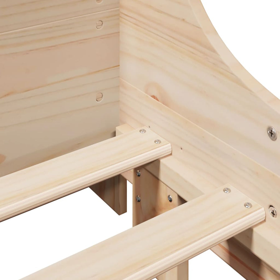 Bedframe zonder matras massief grenenhout 75x190 cm