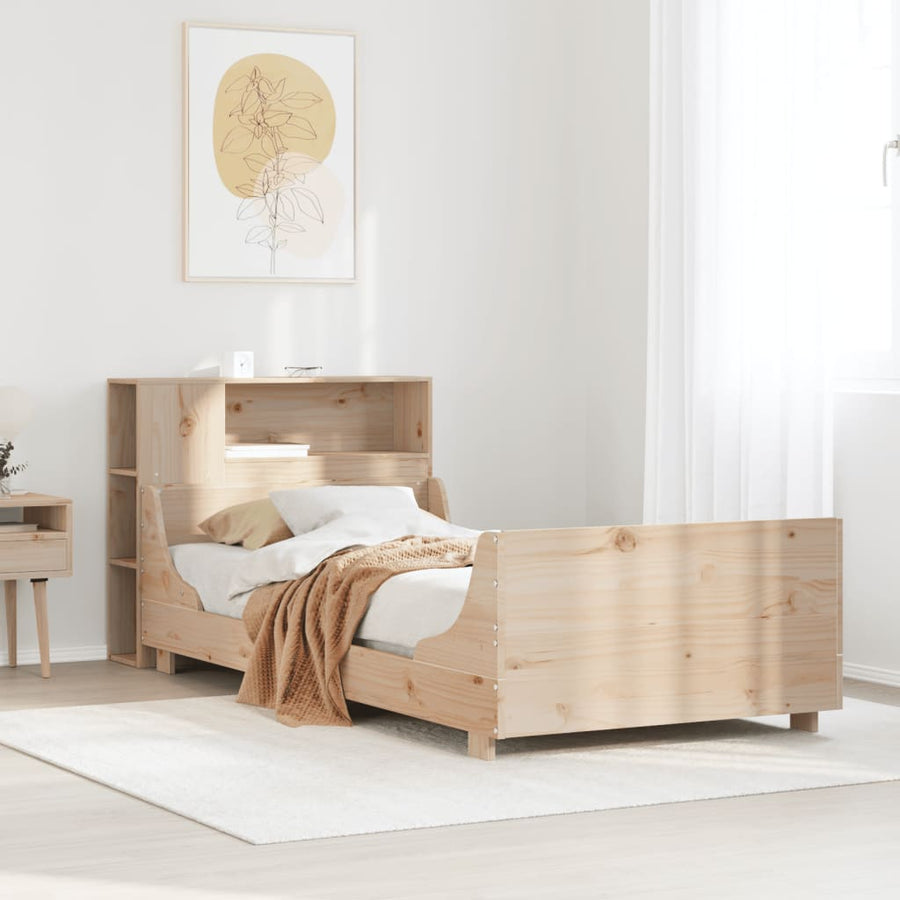 Bedframe zonder matras massief grenenhout 75x190 cm