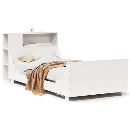 Bedframe zonder matras massief grenenhout wit 75x190 cm