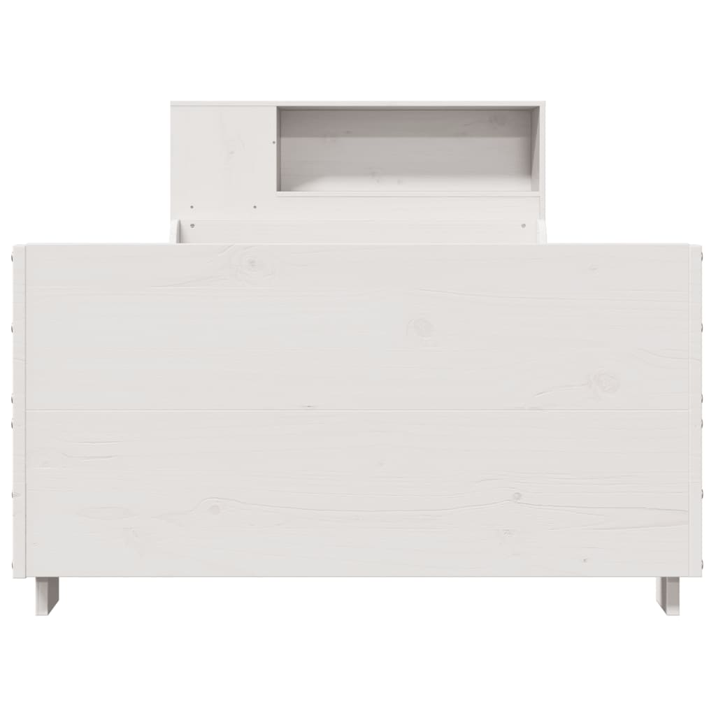 Bedframe zonder matras massief grenenhout wit 75x190 cm